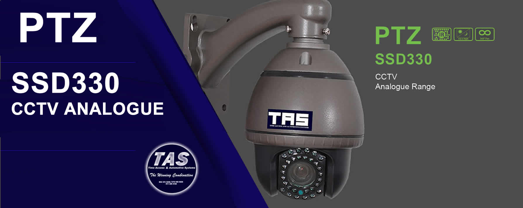 PTZ SSD330 CCTV Cameras Analogue Bullet Range Product - CCTV Cameras security control banner
